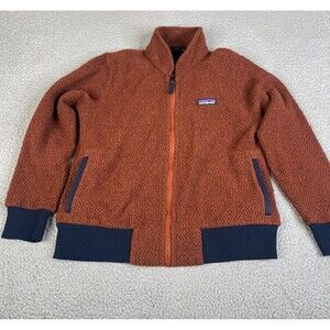 Patagonia Fleece Sweater Womens Small Brown Wool Blend Full Zip M's Woolyester